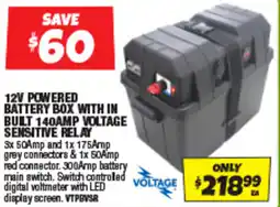 Autobarn 12V POWERED BATTERY BOX WITH IN BULT 140AMP VOLTAGE SENSITIVE RELAY offer
