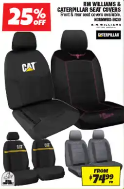Autobarn RM WILLIAMS & CATERPILLAR SEAT COVERS offer