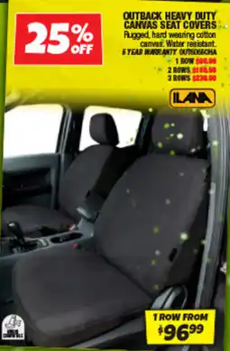 Autobarn OUTBACK HEAVY DUTY CANVAS SEAT COVERS offer