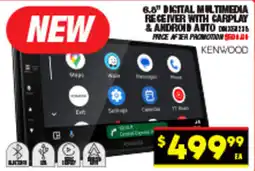 6.8” DIGITAL MULTIMEDIA RECEIVER WITH CARPLAY & ANDROID AUTO