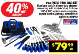Autopro 194 PIECE TOOL BAG KIT offer