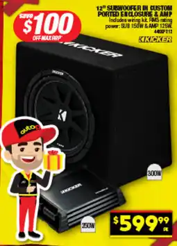 Autopro 12" SUBWOOFER IN CUSTOM PORTED ENCLOSURE & AMP offer