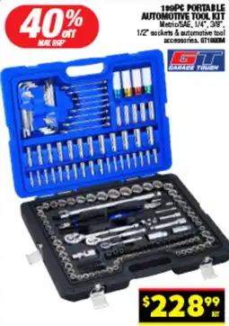 Autopro 199PC PORTABLE AUTOMOTIVE TOOL KIT offer