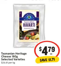 IGA Tasmanian Heritage Cheese 180g Selected Varieties offer