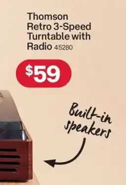 Thomson Retro 3-Speed Turntable with Radio 45280