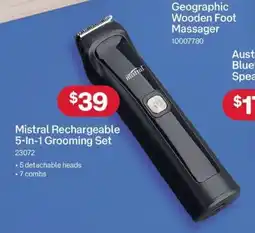 Australia Post Mistral Rechargeable 5-In-1 Grooming Set offer