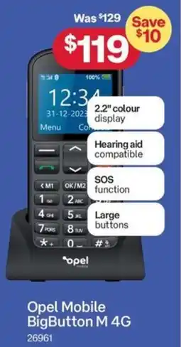 Australia Post Opel Mobile BigButton M 4G offer