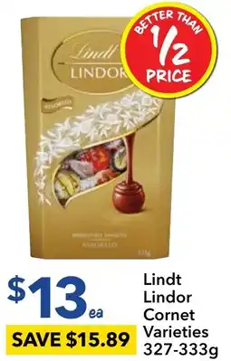 Ritchies Lindt Lindor Cornet Varieties 327-333g offer