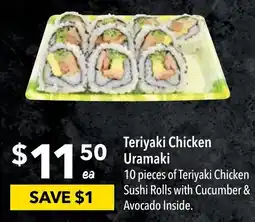 Ritchies teriyaki chicken uramaki offer