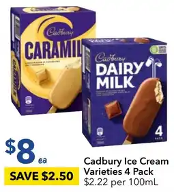Ritchies Cadbury Ice Cream Varieties 4 Pack offer