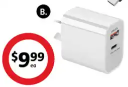Coles Dual Wall Adaptor 1x USB-C and 1x USB offer
