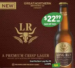 Liquor Legends Great Northern Long Run Btl 6x330ML offer