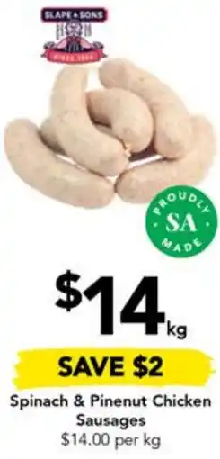 Drakes Spinach & Pinenut Chicken Sausages offer