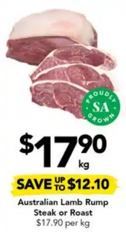 Drakes Australian Lamb Rump Steak or Roast offer