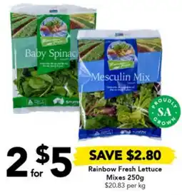 Drakes Rainbow Fresh Lettuce Mixes 250g offer