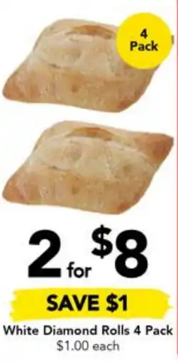 Drakes White Diamond Rolls 4 Pack offer