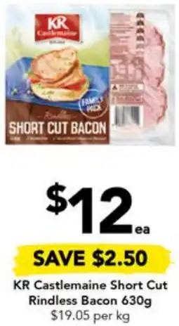 Drakes KR Castlemaine Short Cut Rindless Bacon 630g offer