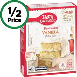 Woolworths Betty Crocker Cakes or Cup Cakes Baking Mixes 370-450g offer