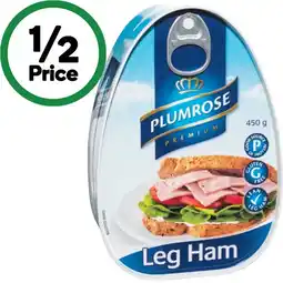 Woolworths Plumrose Leg Ham 450g offer