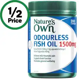 Woolworths Nature's Own Fish Oil Odourless 1500mg Pk 200 offer