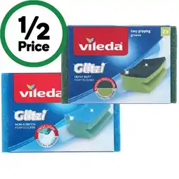 Woolworths Vileda Glitzi Foam Sponge Scourer Pk 2 offer