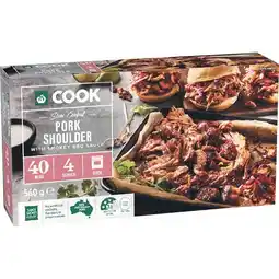 Woolworths Woolworths COOK Pork Shoulder with BBQ Sauce 560g offer