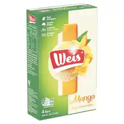 Woolworths Weis Ice Cream Bars 264-280ml Pk 4-6 offer