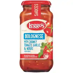 Woolworths Leggo's Pasta Sauce 490-500g offer