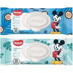 Woolworths Huggies Baby Wipes Pk 80 offer