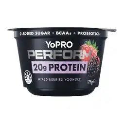 Woolworths YoPRO Perform High Protein Yoghurt 175g – From the Fridge offer
