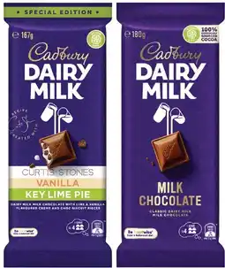 Coles Cadbury Dairy Milk Block Chocolate 160g-190g offer