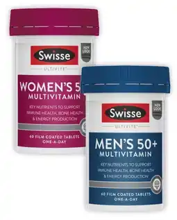 Coles Swisse Ultivite Multivitamins 50+ Tablets 60 Pack^ offer