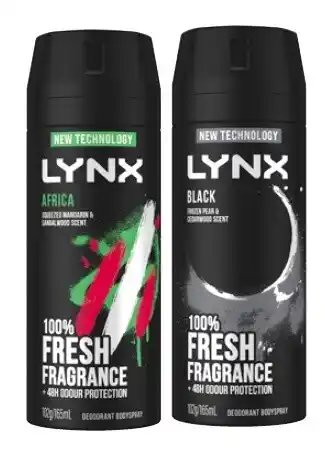 Coles Lynx Antiperspirant Aerosol Deodorant or Body Spray 165mL offer