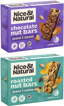 Coles Nice & Natural Nut Bars 180g-192g offer