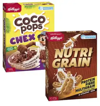 Coles Kellogg's Nutri Grain 470g, Coco Pops Chex 500g or Sultana Bran 700g offer