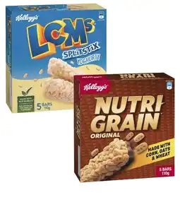 Coles Kellogg's LCMs or Nutri Grain 5 Pack 100g-110g offer