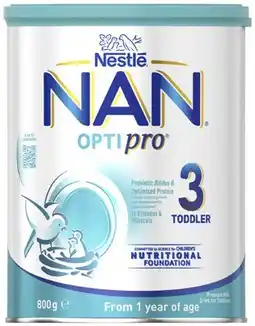 Coles Nestlé Nan Optipro Stage 3 Milk Drink 800g offer