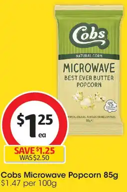 Coles Cobs Microwave Popcorn 85g offer