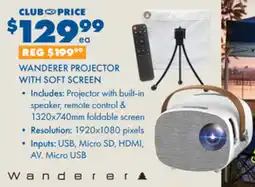 BCF WANDERER PROJECTOR WITH SOFT SCREEN offer