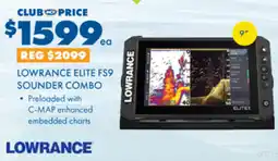 BCF LOWRANCE ELITE FS9 SOUNDER COMBO offer