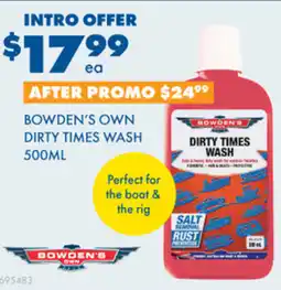 BOWDEN'S OWN DIRTY TIMES WASH 500ML