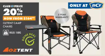 BCF OZTENT CAMP CHAIRS offer