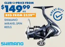 BCF SHIMANO MIRAVEL SPIN REELS offer