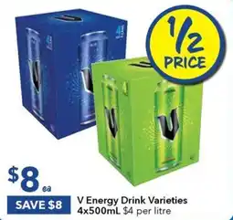 Ritchies V Energy Drink Varieties 4x500mL offer