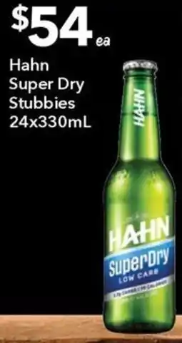 Hahn Super Dry Stubbies 24x330mL
