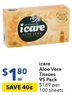 Ritchies icare Aloe Vera Tissues 95 Pack offer
