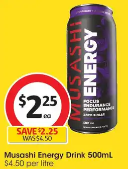 Coles Musashi Energy Drink 500mL offer