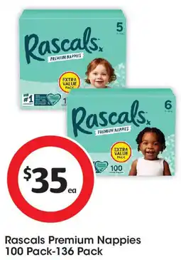 Coles Rascals Premium Nappies 100 Pack-136 Pack offer
