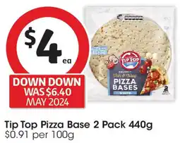Coles Tip Top Pizza Base 2 Pack 440g offer