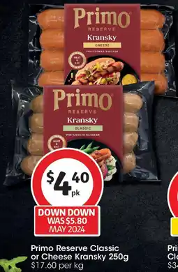 Coles Primo Reserve Chicken Schnitzel Classic or Roast BBQ Pork 130g offer